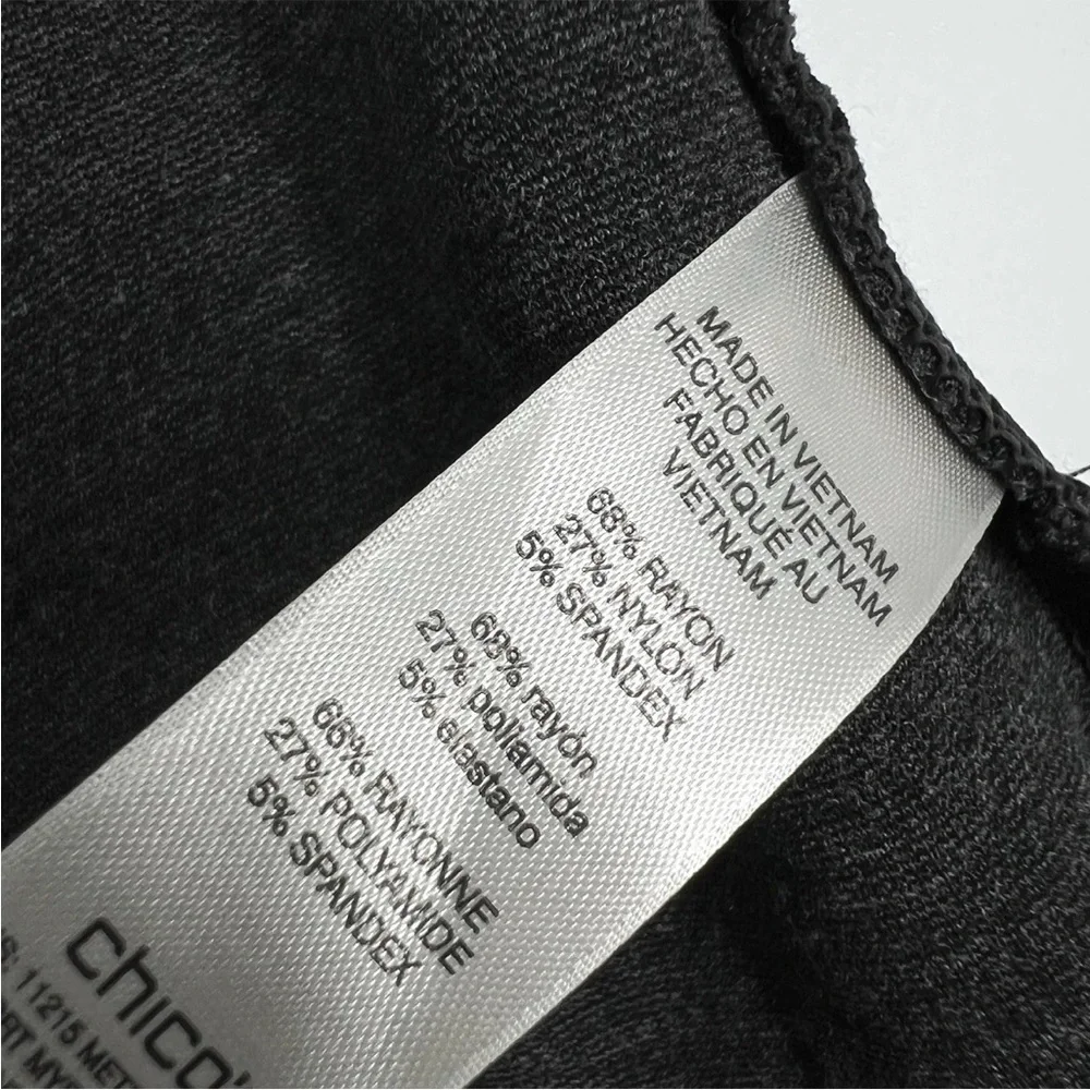 Chicos Fabulously Slimming Ankle Pants Size 2 Charcoal Gray Stretch Ponte 12